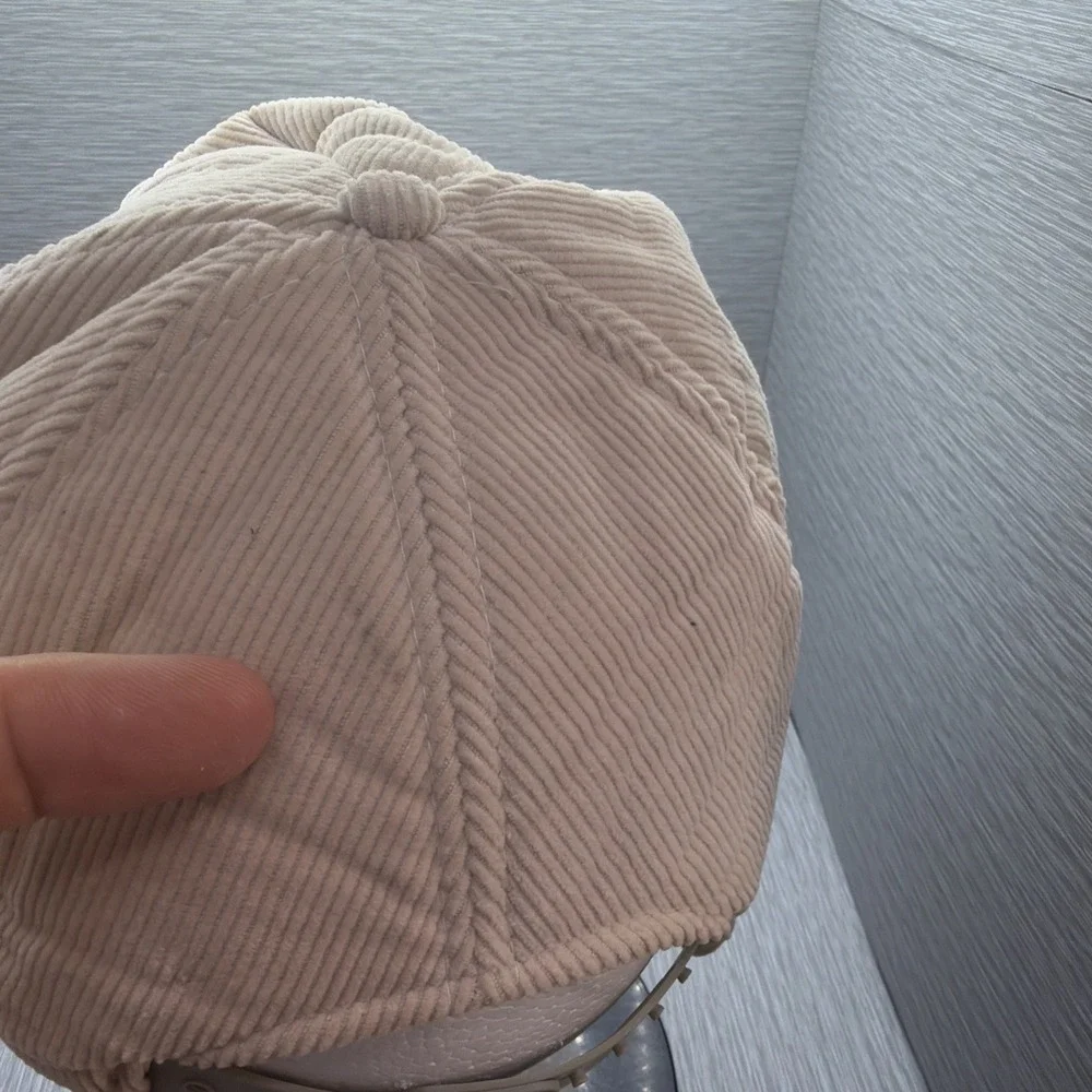 Olympics Corduroy Snapback Hat 1988‎ Calgary Winter Games Vintage Cream Cap XV